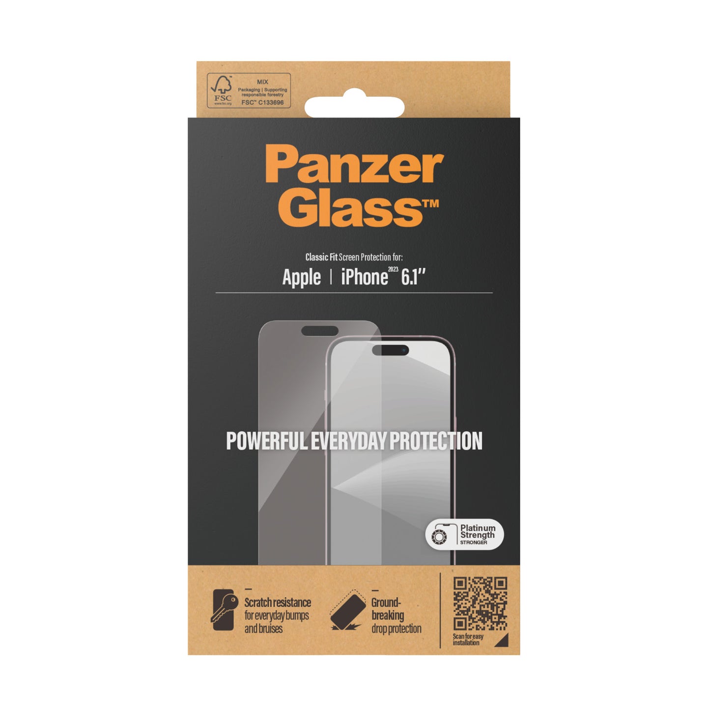 PanzerGlass Apple iPhone 15 (6.1") Screen Protector Classic Fit - Clear (2805)