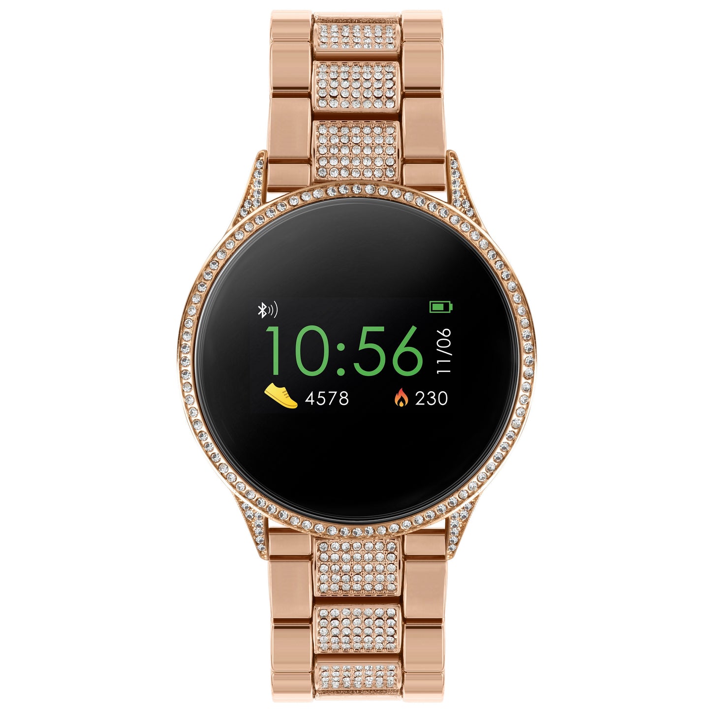 Reflex Active Series 4 Rose Gold / Silver Link Crystal Smart Watch