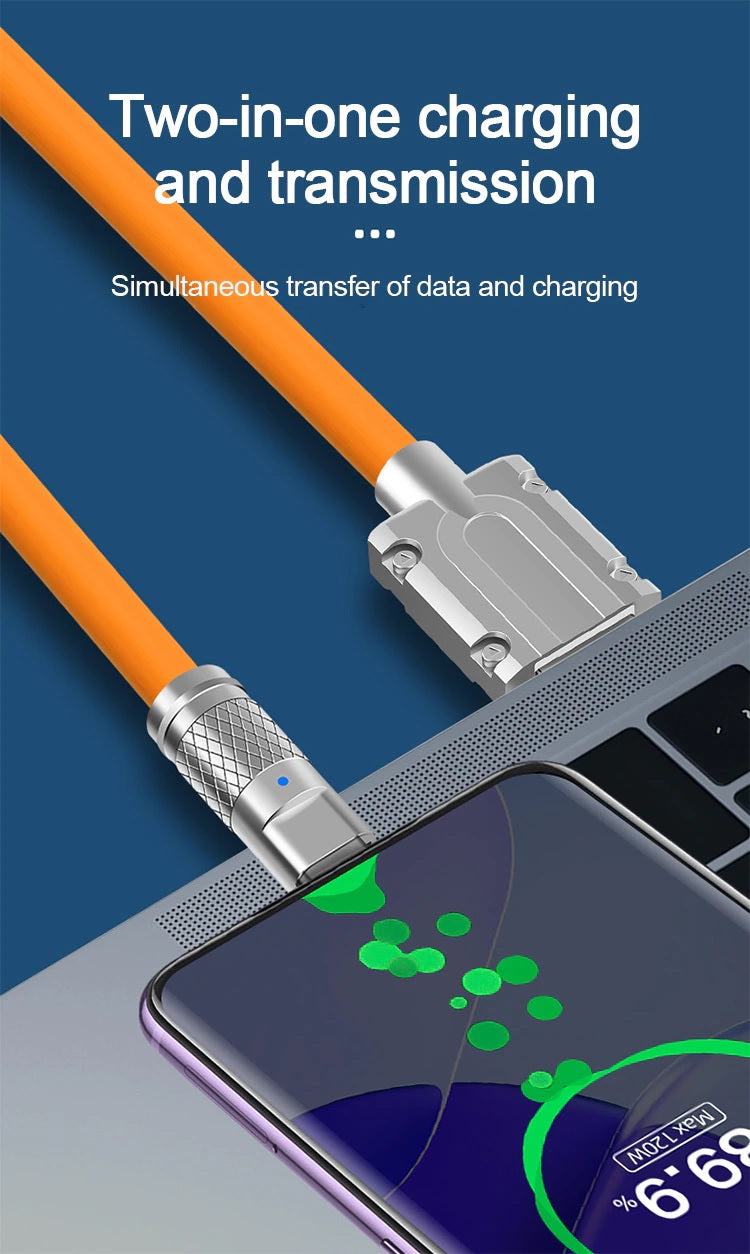 120W 6A Super Fast Charge Liquid Silicone Cable