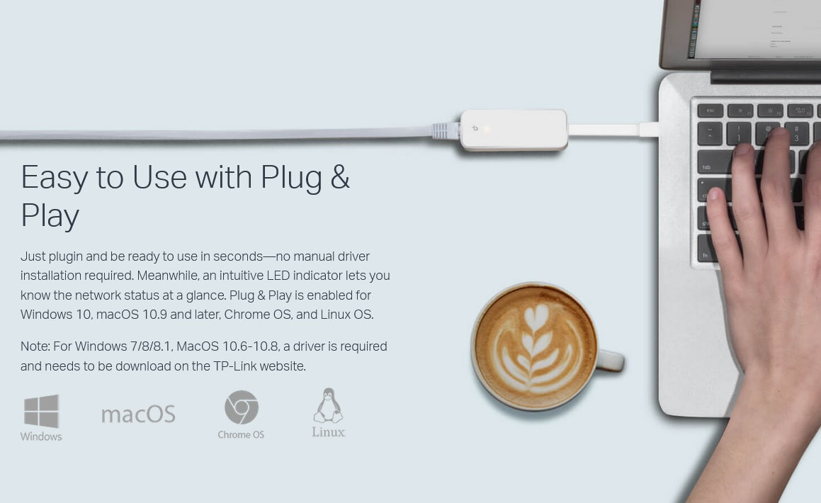 USB Type-C to RJ45 Gigabit Ethernet Network Adapter